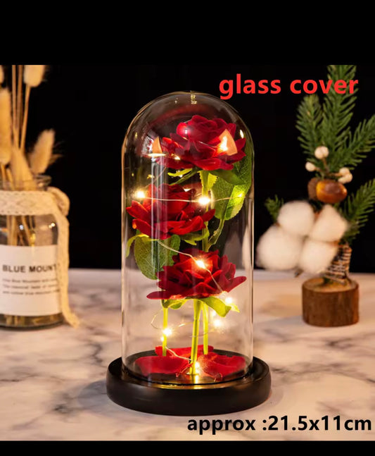 Rose Éternelle Rouge sous Cloche – Cadeau Romantique Lumineux