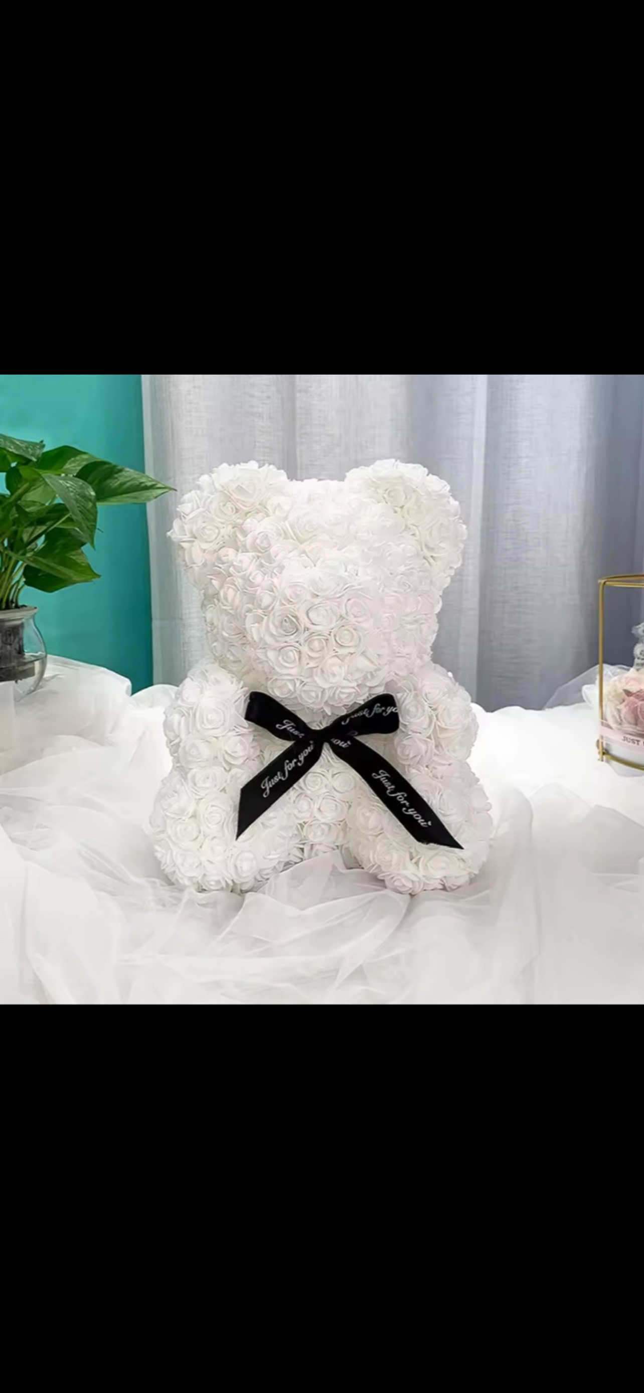 Ours en Roses avec Bouquet Rouge – Cadeau Amour & Tendresse