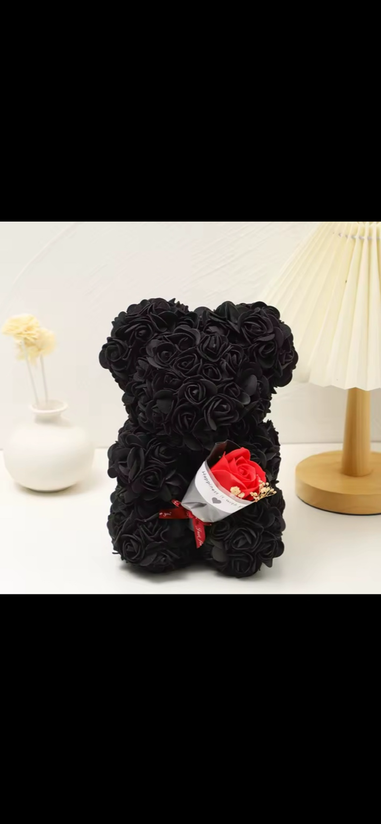 Ours en Roses Rose avec Bouquet Rouge – Cadeau Amour & Tendresse