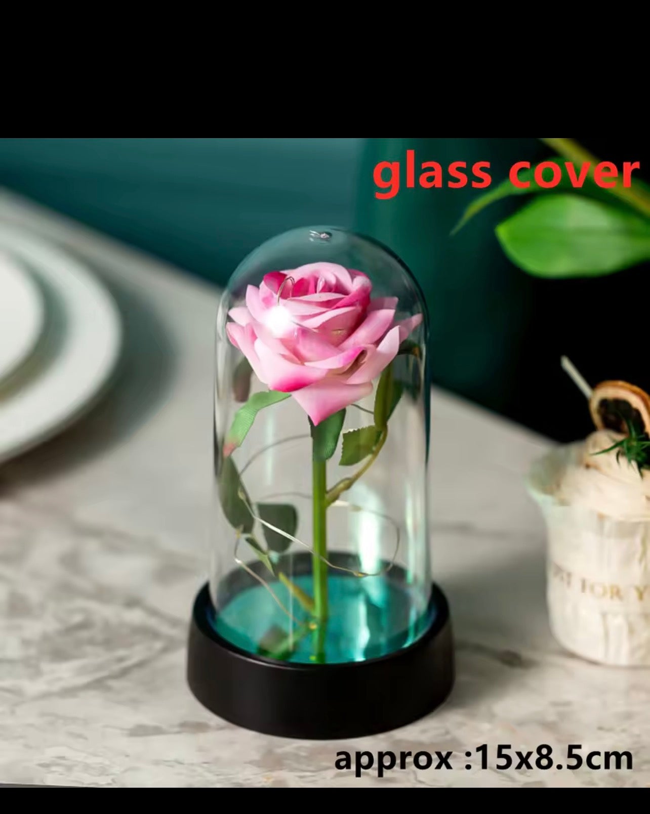 Rose Éternelle Rouge sous Cloche – Cadeau Romantique Lumineux